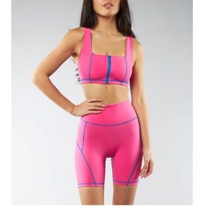 buff bunny neon pink miami vice workout set